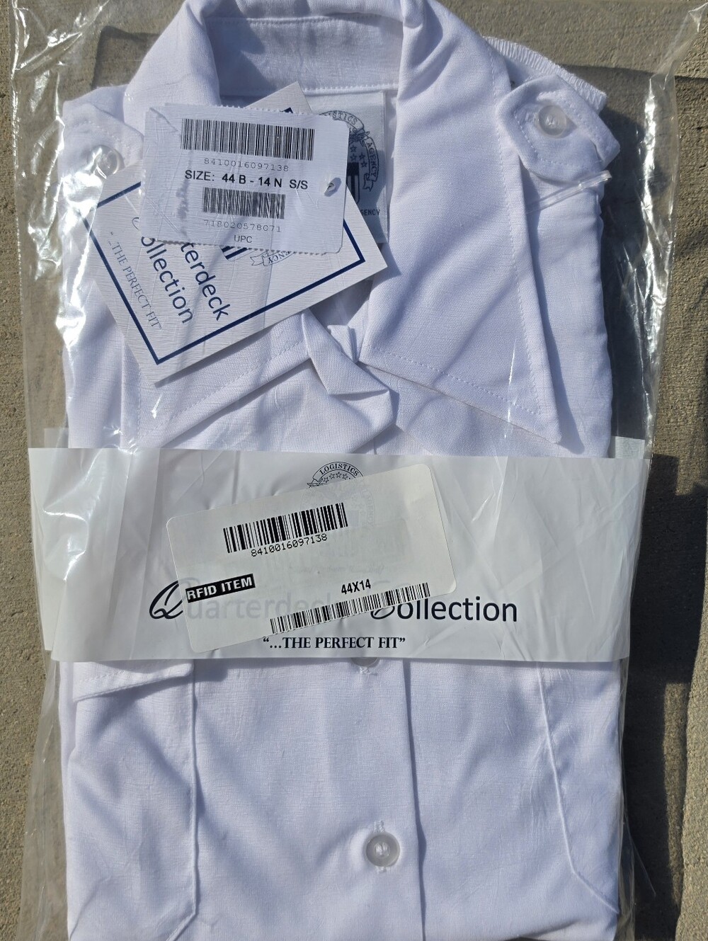 NEW NIP Women's Military Dress Shirt White DSCP 44B x 14N